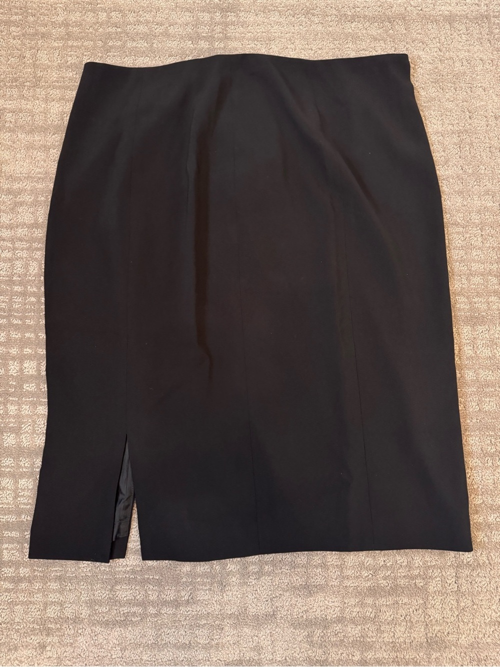DANA BUCHMAN Black Pencil Skirt Sz 16 Vintage NWOT Back Vent Minimalist Classic